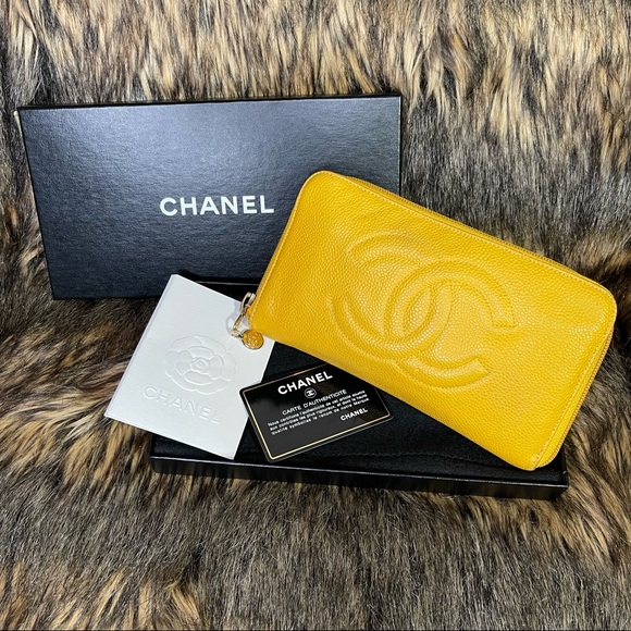 CHANEL Handbags - Authentic Chanel Caviar yellow zippy wallet